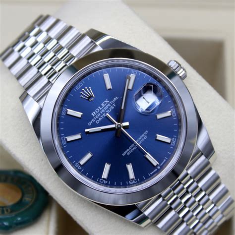 rolex herren uhr blau diesel